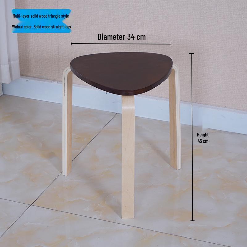 Solid Wood Stool - High & Low Styles: Commercial, Dining, Low, Simple, Adult Bentwood