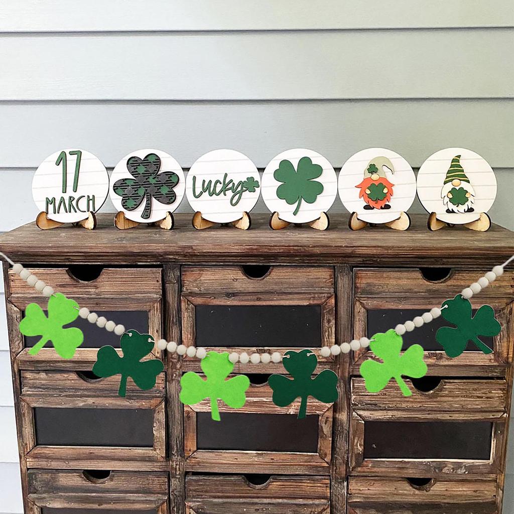 St. Patrick's Day  Hemp Rope Beads Creative Wooden Beads Hemp Rope Festival Party Decoration