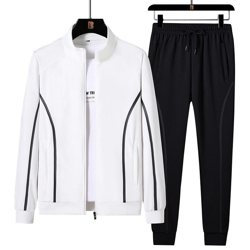 Men's Stand-Up Collar Sports Suit - Casual Loose Two-Piece Set for Running & Fitness