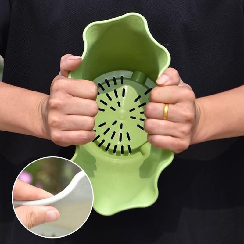 1PC Resin Not Easily Broken Elegant Flowers Durable Long-lasting Practical DIY Lotus Leaf Edge Flowerpot Living Room