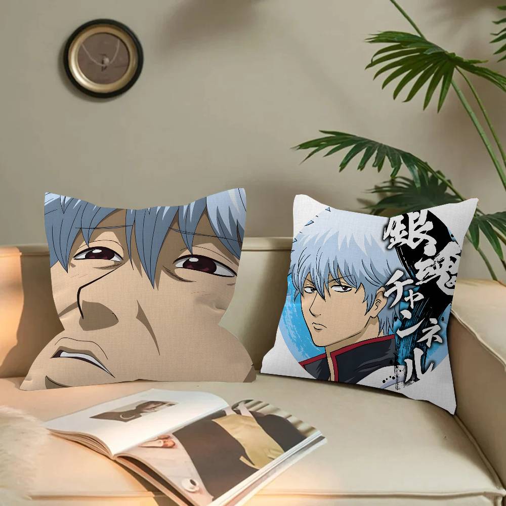 GINTAMA Funny Comedy Anime Pillow Gift Home Office Decoration Bedroom Sofa Car Cushion Cover Case 45x45