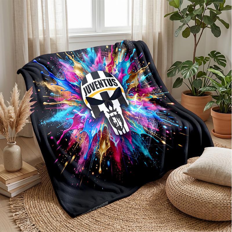 Coperta a tema Juventus FC Morbida coperta in flanella Coperta morbida tipo plaid Coperta accogliente per divano e letto per arredamento domestico