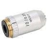 Achromatic Objective Lens 10X Brass Chrome Plated RMS Interface Microscope Objective Lens