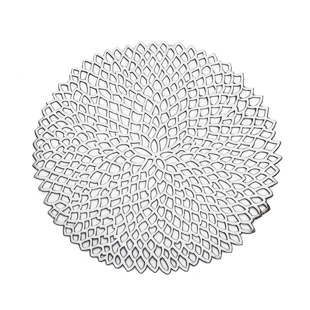 Placemat for Dining Table PVC Plastic Hollow Insulation Round Coaster Pads Table Bowl Mats Home Decor