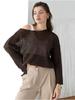 Thin Round Neck Sleeve Knitted Bottoming Shirt