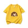 Kids Cotton T Shirt Cute Peeking Hedgehog Print Crew Neck Short Sleeve Tee Casual Breathable Boys Girls Summer Tops