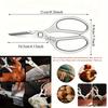 8.5-inch Stainless Steel Kitchen Scissors Multi-Functional, Professional Aluminum Alloy Handle, Stamped Construction, Ambidextrous, Contact Safe