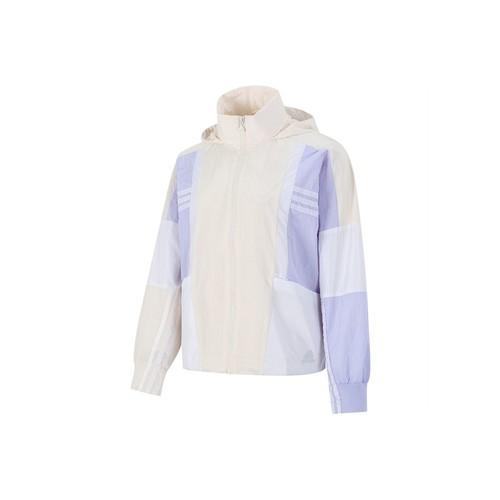 adidas Sports Running Training Durable Casual Hooded Jacket for Women, L грязно-белый