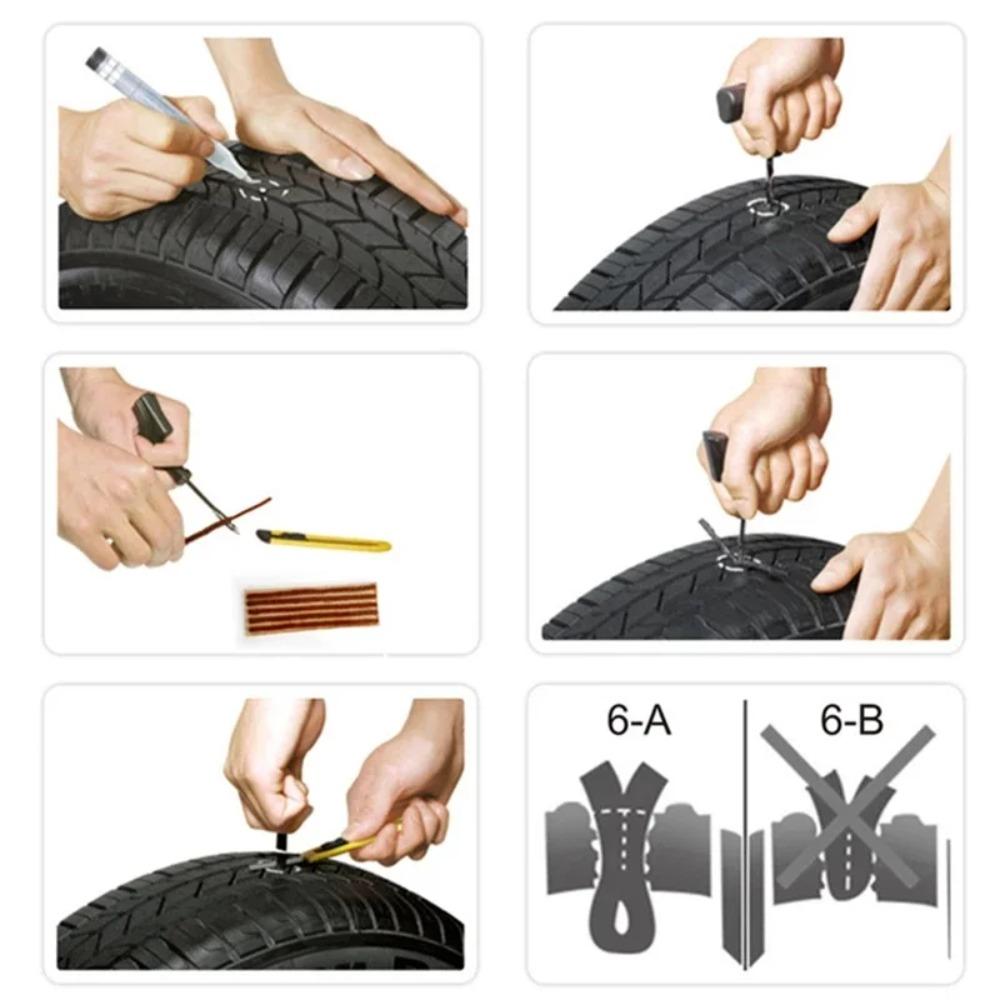 50pcs Tubeless Tire Repair Strips – Rubber Plug Cords for Puncture Fix, Uses for Car Bike Motorcycle Emergency Leak Sealing