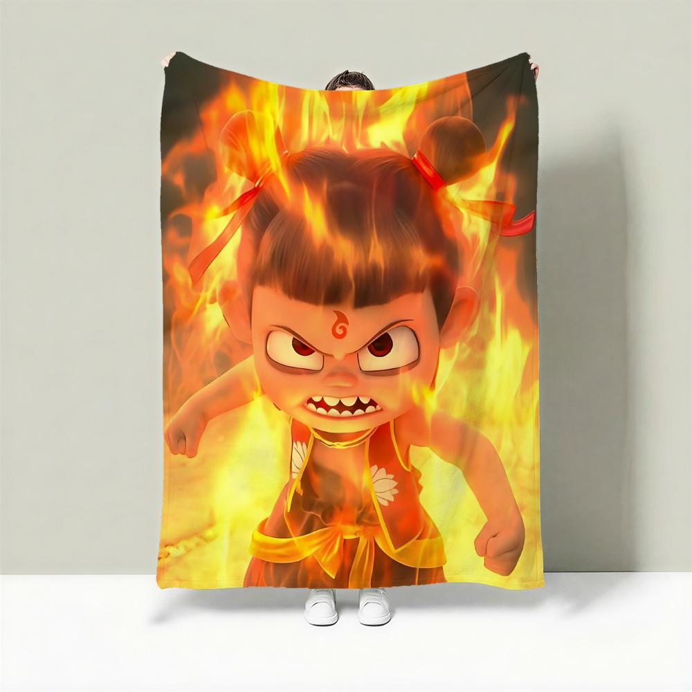 

Movie N-Nezha Throw Lightweight 240g Flannel Blanket Soft Skin-friendly for Summer Cooling 75cmx90cm