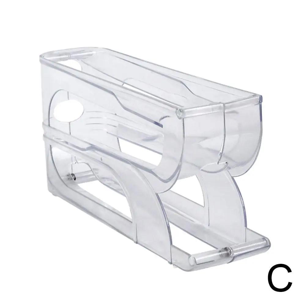 New Refrigerator Automatic Rolling Slide Type Egg Storage Boxes Egg Tray Fresh Keeping Boxes Refrigerator Side Door Kitchen Tool