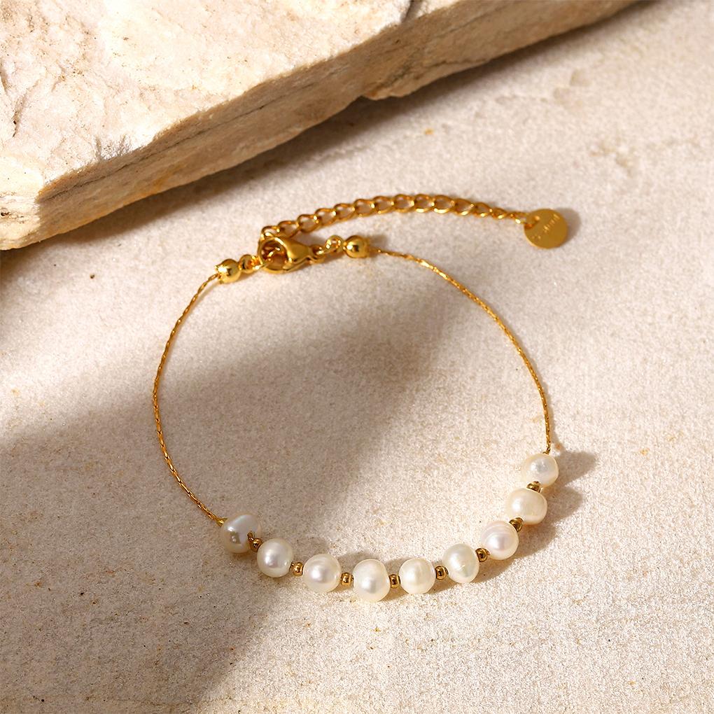 Women Pearl Bracelet Portable Decorative Replacement Electroplated Cute Romantic Pendant Bangle Jewelry Birthday Gift