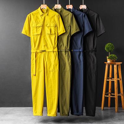 Grote maten heren- en damesmode, zomermode, casual jumpsuit met korte mouwen