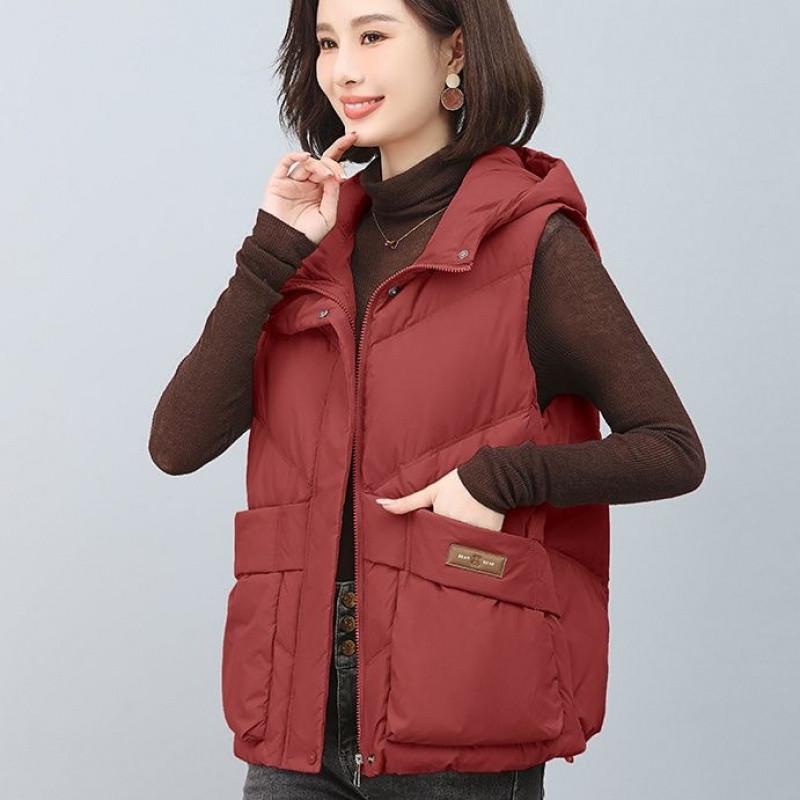 Weste Damen mit Kapuze Winterbekleidung Neuer Verdickter Mode-Mantel