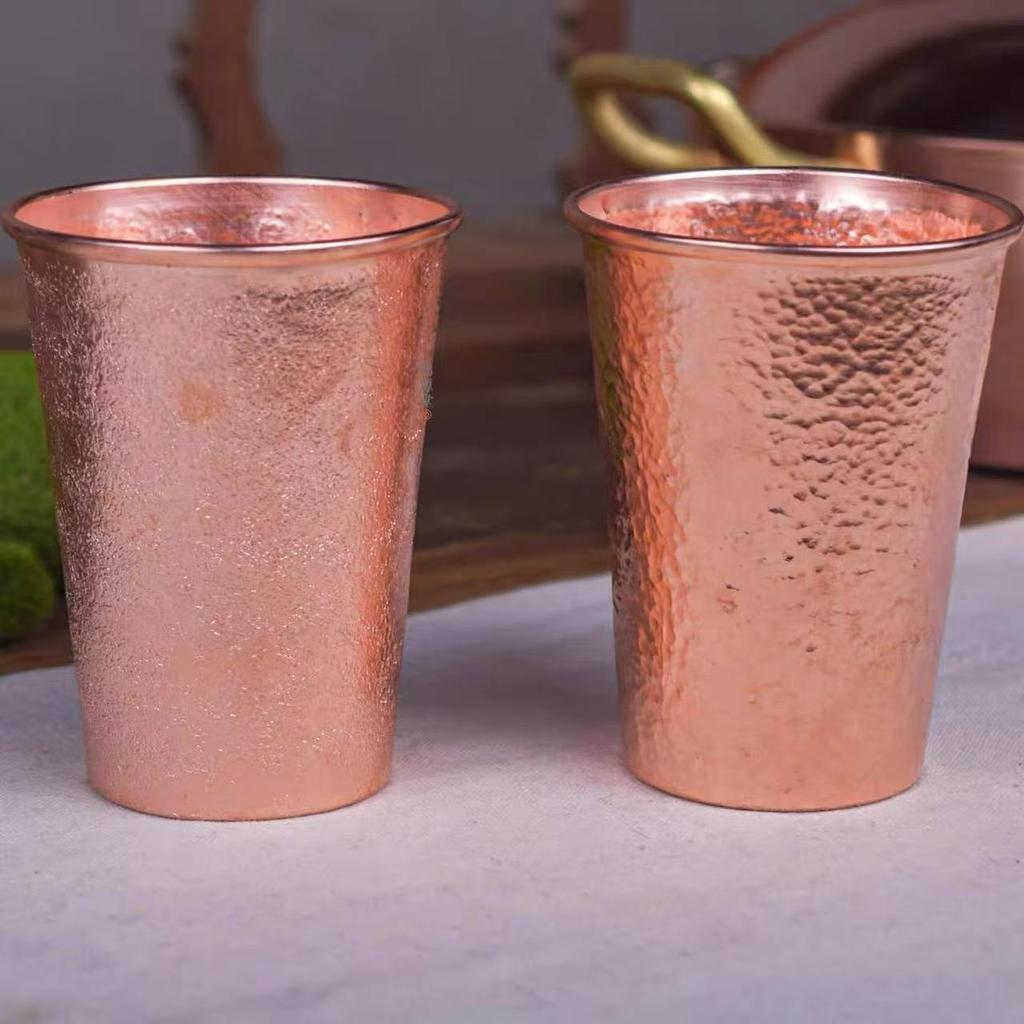 Vintage Red Copper Coffee Cup,Engraving Hammer Texture Drinking Milk Tea Beer Beverage Mug,Straight-Sided Tea Cup Tableware