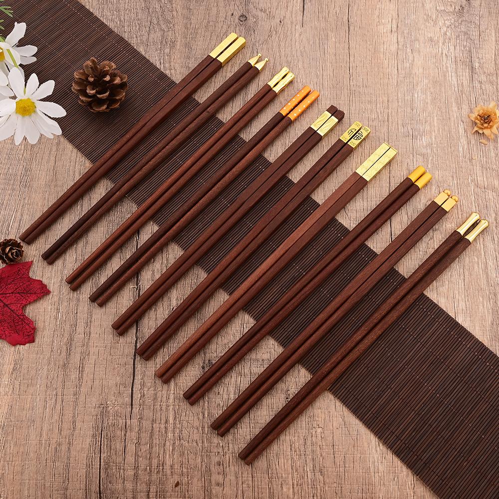 Natural Red Sandalwoo Chopsticks 5/6/8/10 Pairs Reusable Chopsticks Tableware Traditional Retro Handmade Natural Gift