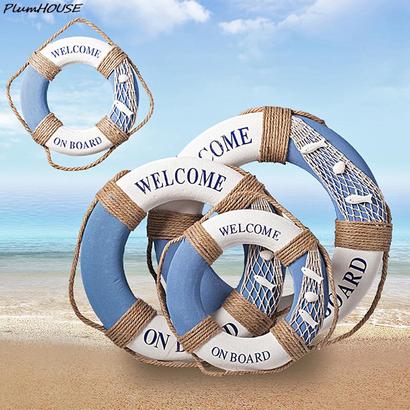 1PC Mediteranean Sea Family Adorment Life Buoy Wall Hanging Decorations Bar Home Decor Props Nautical Life Ring Wedding Crafts