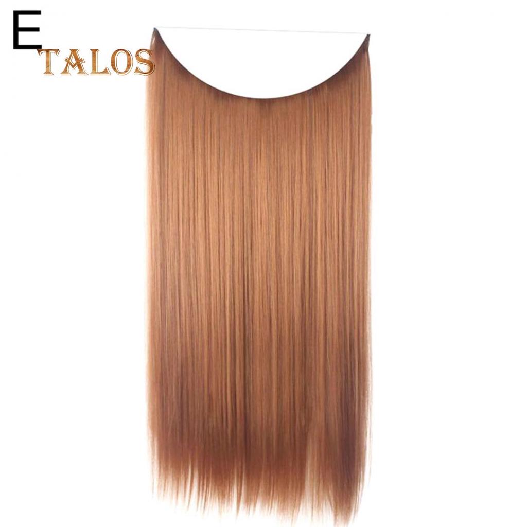 TBH Women Long Straight Curly Wig Full Head Hairpiece Clip Hair Extensions