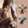 Korean Style Fashionable Casual Color-Blocked Thick Warm Long Scarf For Women