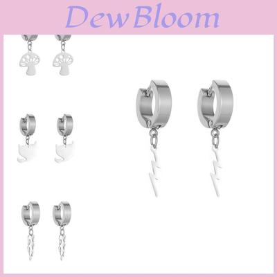 Fashionable Lightning Mushroom Ear Clips For Women Trendy Geometric Alloy Earrings