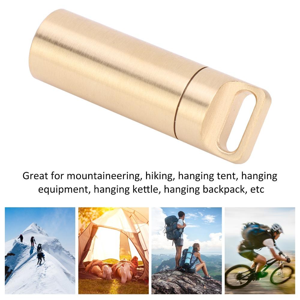 Brass Tablet Container Waterproof Pill Container Durable Capsule Box Holder  Outdoor Travel