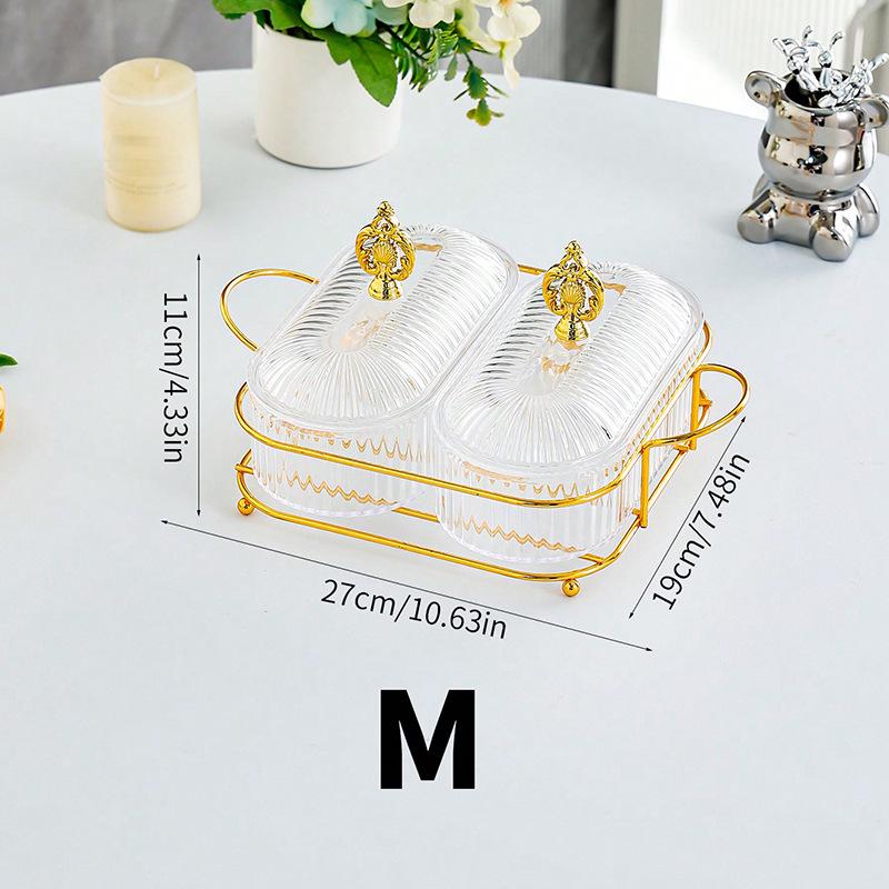 Luxurious Multi-Compartment Snack Storage: Fruit, Candy, and Pastry Dish for Living Room or Coffee Table