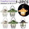 1-2PCS Camping Lantern 2000mA 3.8 W 3.7 V 3700-6500k Stepless Dimming Emergency Light Waterproof Rechargeable for Outdoors