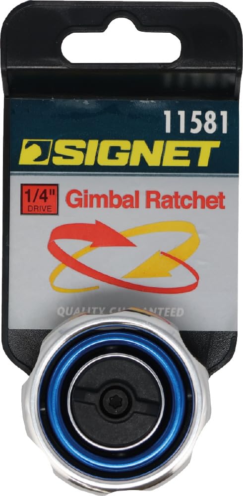 SIGNET Gimbal 11581 Ratchet, 1/4" Drive, Blue,