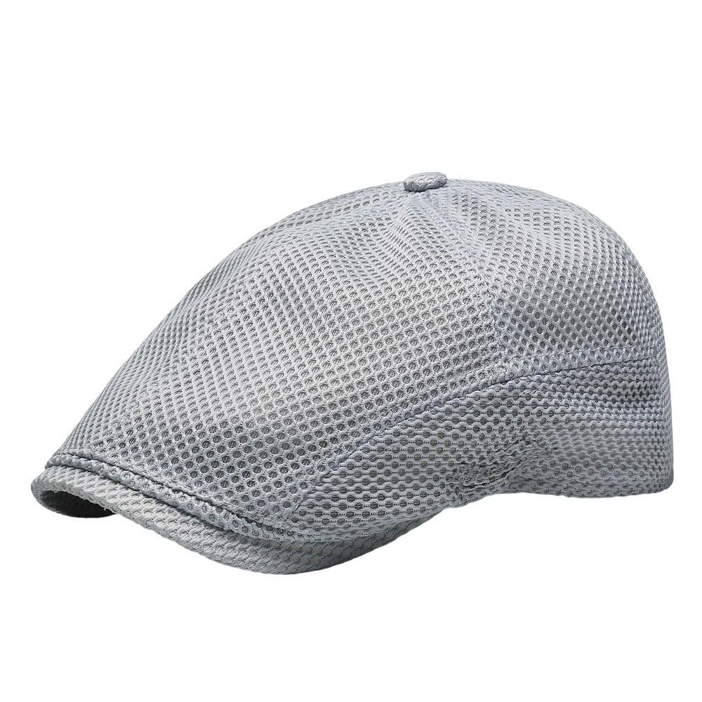 Quick-drying Newsboy Hat Mesh Breathable Cabbie Hat Fashion Men Beret Hat Driving светло-серый
