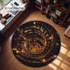 Library Spiral Staircase Round Rug Flannel Study Room Home Office Decor 3D Illusion Bookshelf Design Intellectual Atmosphere