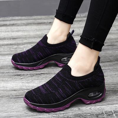 New Women's Casual Shoes One Pedal Lazy Plus Size Air Cushion Rocking Shoes New Fly Woven Mesh Casual Women's Shoes
