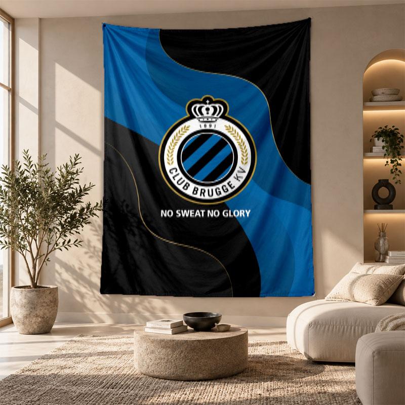 Arazzo Decorativo, Arte da Parete Stampata Club Brugge FC, Appeso a Parete Leggero per Sfondo Camera da Letto