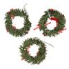 3Pcs Christmas Decorations Home Artificial Christmas Wreath Xmas Ornaments Hanging Wreath for Front Door Window Sills Shelves