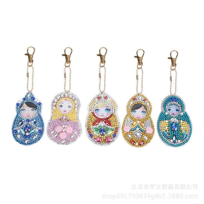 New Diy Diamond Painting Keychain Handmade Acrylic Pendant Jewelry Christmas Single-Sided Diamond Decoration Diamond Painting