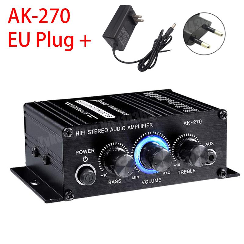 AK280/AK270/AK170 Audio Amplifiers for Car Home Bass 2.0 Channel Hifi Sound Amplifier Home Digital 12V Mini Treble Power Amplify
