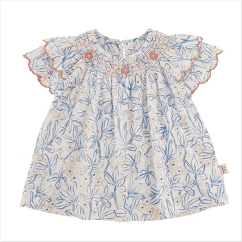 Girls  Flutter Sleeve Floral Babydoll Top 90cm