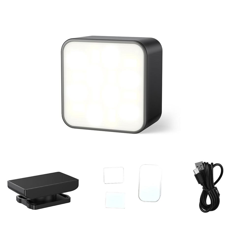 Portable Magnetic LED Video Light with 3 Color Temperatures (3000K, 4000K, 6000K), Rechargeable, Compatible with Action 6Celsius