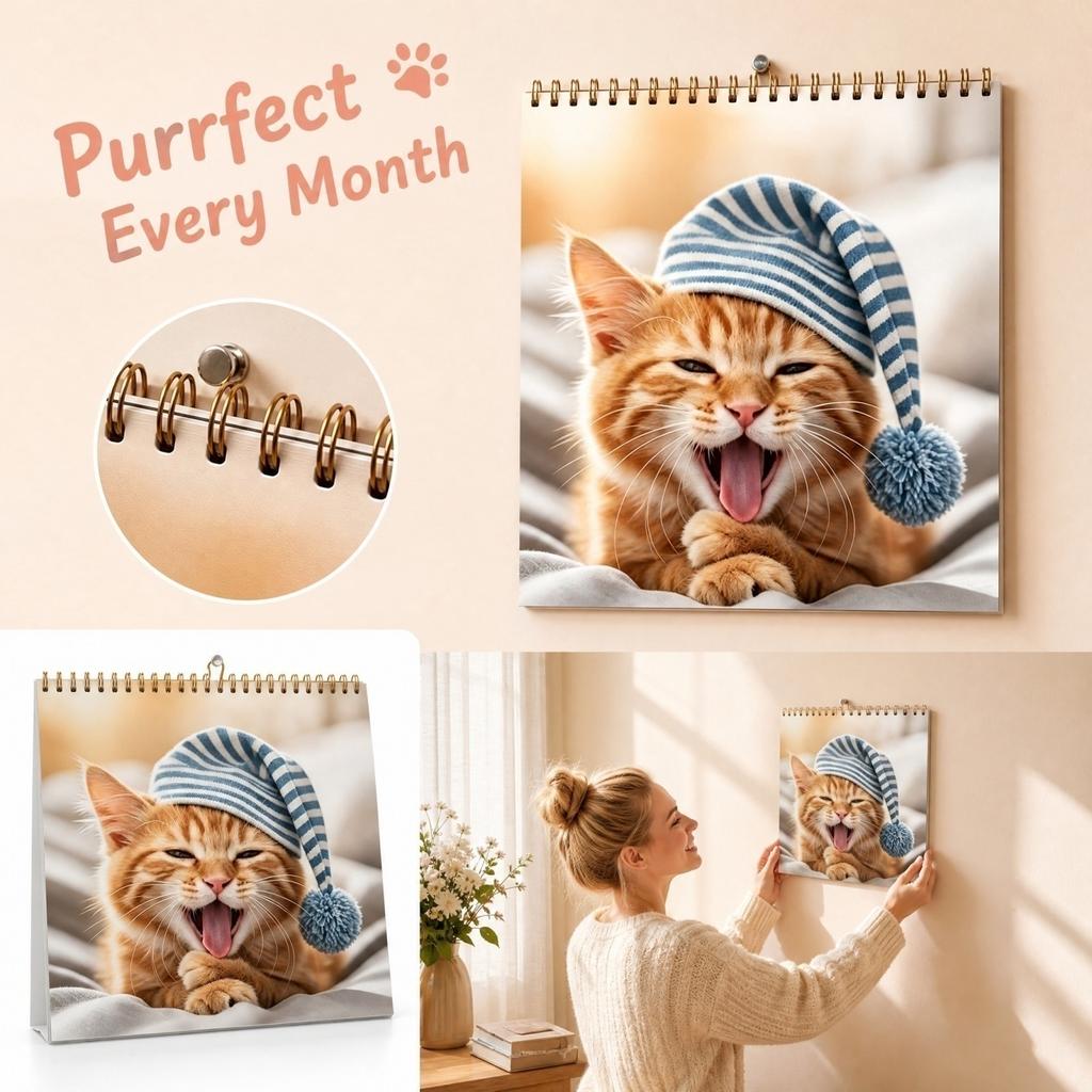 Lustiger Kalender - Niedlicher monatlicher Wandkalender für Zuhause und