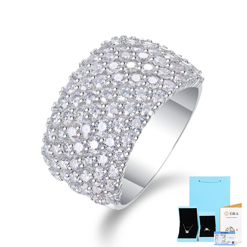 S925 Silver Smart Sparkle Ring Moissanite Ring Hand Jewelry
