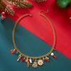 Delicate Christmas Tree Snowflake Elk Crystal Pendant Necklace for Women Fashion Xmas Metal Imitation Pearl Chain Party Jewelry