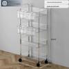 Miling 4-Tier Transparent Acrylic Rolling Storage Cart