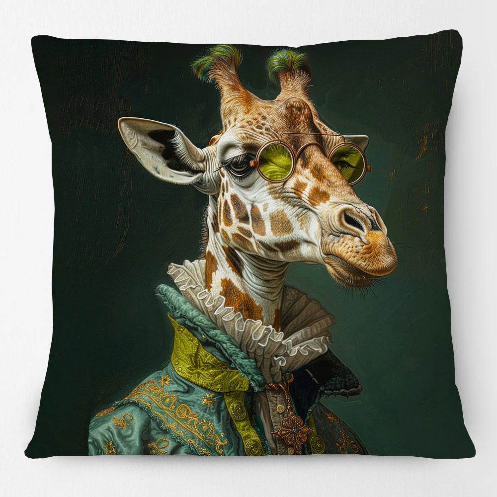 European Vintage Rabbit Stag Giraffe Lion Zebra Funny Animals Portrait Poster Cushion Covers Sofa Pillowcase