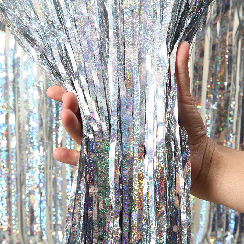 Laser Fringe Backdrop & Tinsel for Party or Event Decoration