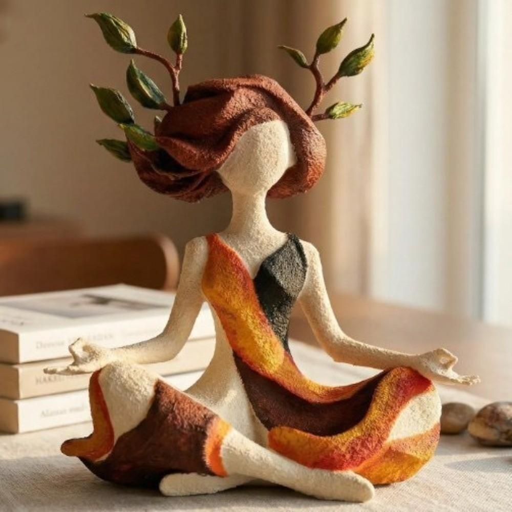 Harz Beruhigende Skulpturen Yoga Mädchen Innere Harmonie Figur Zen Meditierende Statue Meditationsraum