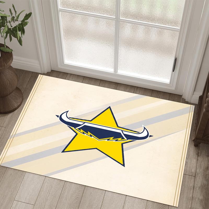 North Queensland Cowboys Design Crystal Velvet Carpet Cozy Non?Slip Printed Rug For Bedroom Living Room Entrance