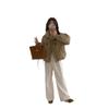 Jiaxing Pinghu horn buckle down jacket women's new thickened stand-up collar bread jacket small winter short coat tide