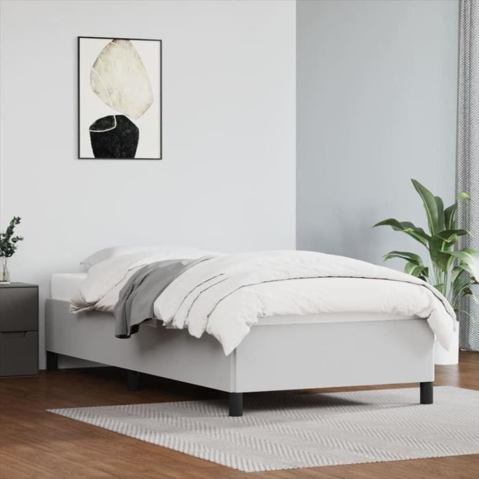 823455 vidaXL Bed Frame White 100x200 Cm Solid Pine Wood