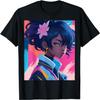 Black Anime Girl Kawaii Waifu Aesthetic Japanese T-Shirt