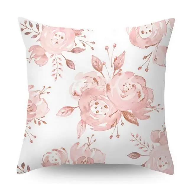 Decorative Pillowcase Rose Gold Geometric Pineapple Glitter Polyester Sofa Cushion Cover Home Furnishings