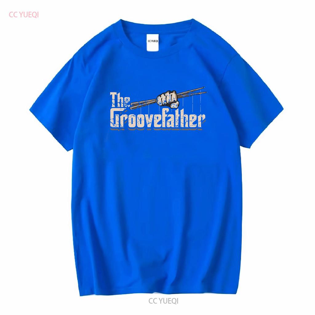 Nwt Der Groovefather Vintage Schlagzeug Liebhaber T-Shirt Langarm Vintage Gewaschen Grafik Stilvoll Dehnbar Mann Designer Kleidung